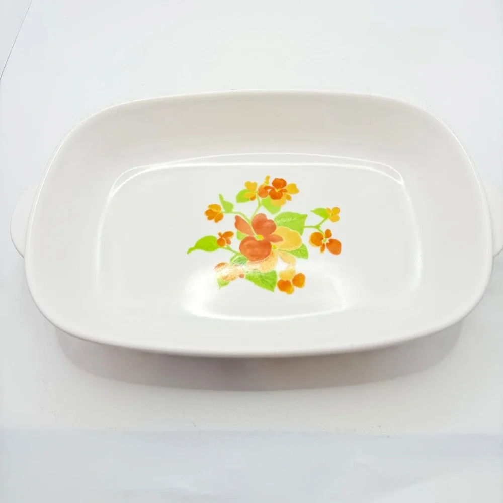 Noritake Progression Happy Days 9069‎ Casserole Dish Vintage Floral Baking Pan